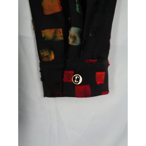 Michael Tyler Button Tunic Top Large Black Multi-Color New - Picture 7 of 11